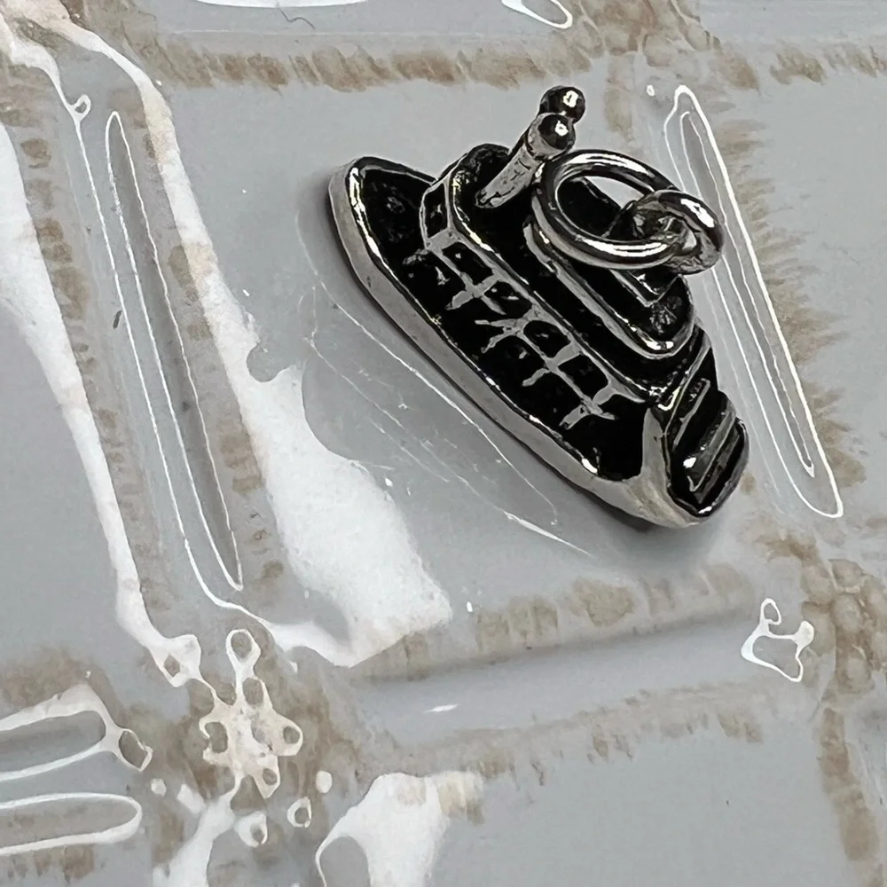 Vintage Boat Charm 925 Sterling Silver | Ship / Tugboat | Nautical | NOS
